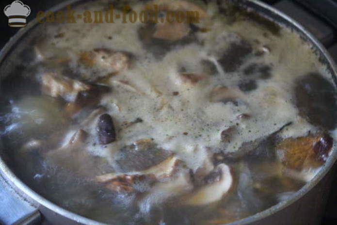Zakarpattia keitto valkoisia sieniä - miten ruokaa keitto valkoisia sieniä maukasta, jossa askel askeleelta resepti kuvat