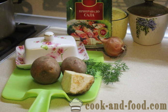 Perunat, perunamuusia selleri ja sipuli - miten perunamuusia sipulin ja selleri, askel askeleelta resepti kuvat
