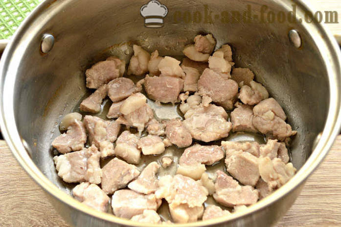 Maukasta porsaan kastike jauhoilla - miten ruokaa lihaa kastike sianlihaa tattari, askel askeleelta resepti kuvat