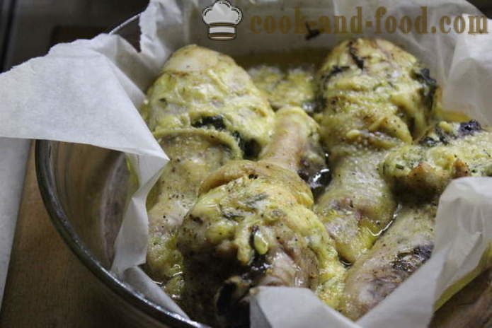 Täytetty kana koipi uunissa - miten ruokaa herkullinen kanan koivet, askel askeleelta resepti kuvat