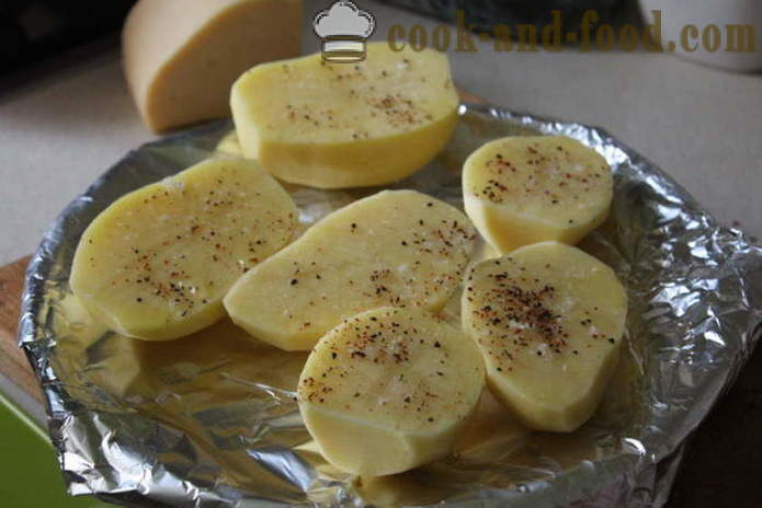 Uuniperuna juusto - herkullisia kokki perunat uunissa, jossa askel askeleelta resepti kuvat
