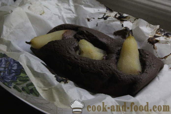 Suklaakakkua kokonaisia ​​päärynöitä - miten tehdä suklaakakkua päärynä kotiin, askel askeleelta resepti kuvat