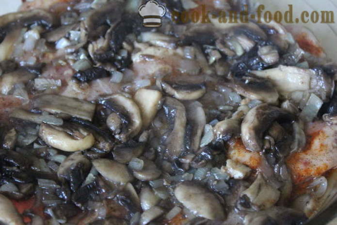 Kanan reiteen luuta sieniä uunissa - miten ruokaa herkullinen kanan reidet uunissa, jossa askel askeleelta resepti kuvat