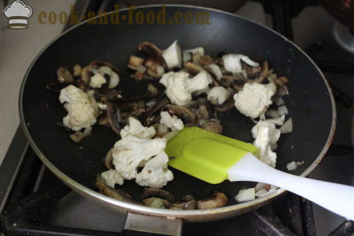 Sosekeitto sieniä ja kukkakaali - miten ruokaa keitto sieniä, askel askeleelta resepti kuvat