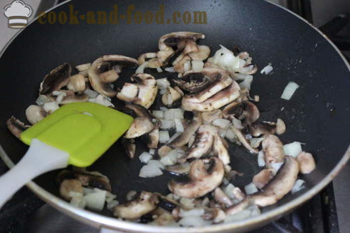 Sosekeitto sieniä ja kukkakaali - miten ruokaa keitto sieniä, askel askeleelta resepti kuvat