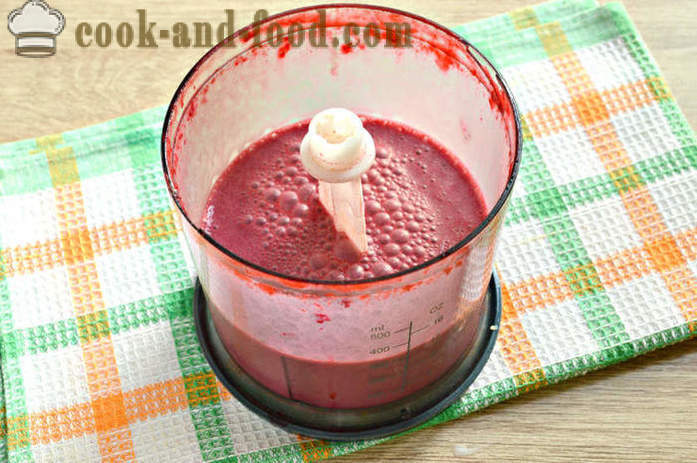 Cherry smoothie tehosekoittimessa - miten tehdä smoothie maitoa ja kirsikoita kotona, askel askeleelta resepti kuvat