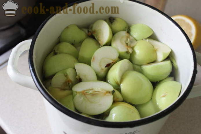 Omenakompottia sitruuna tuoreesta omenasta - miten ruokaa omenakompottia tuoreesta omenasta, askel askeleelta resepti kuvat