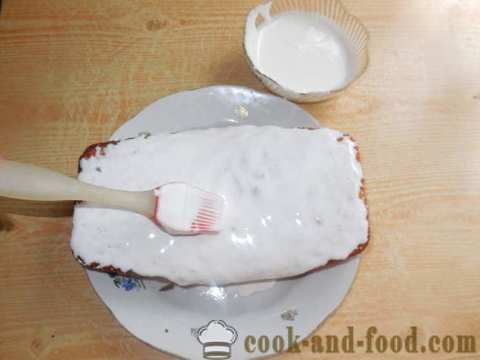 Kuorrutus gelatiinia pääsiäisenä kakku - miten valmistautua lasite ilman munia, askel askeleelta resepti kuvat