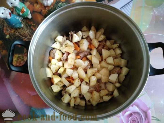 Nautapata perunoita ja kesäkurpitsat - miten ruokaa herkullinen kasvispata kesäkurpitsa, askel askeleelta resepti kuvat