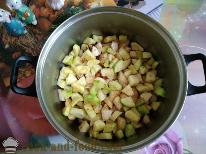 Nautapata perunoita ja kesäkurpitsat - miten ruokaa herkullinen kasvispata kesäkurpitsa, askel askeleelta resepti kuvat