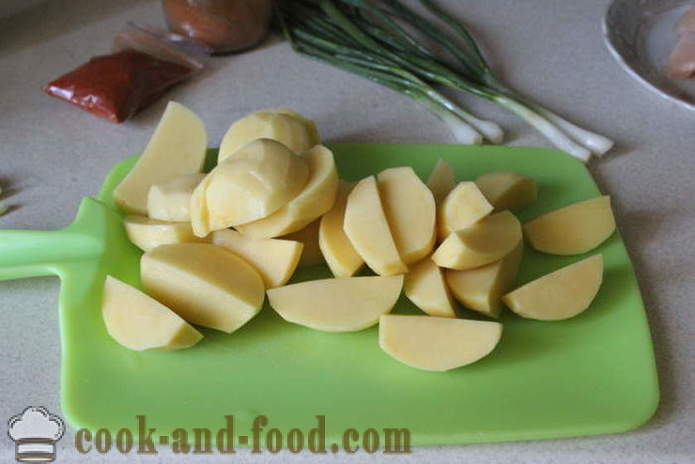 Perunat paprika ja valkosipuli - miten valmistaa herkullisia perunat paprika, askel askeleelta resepti kuvat