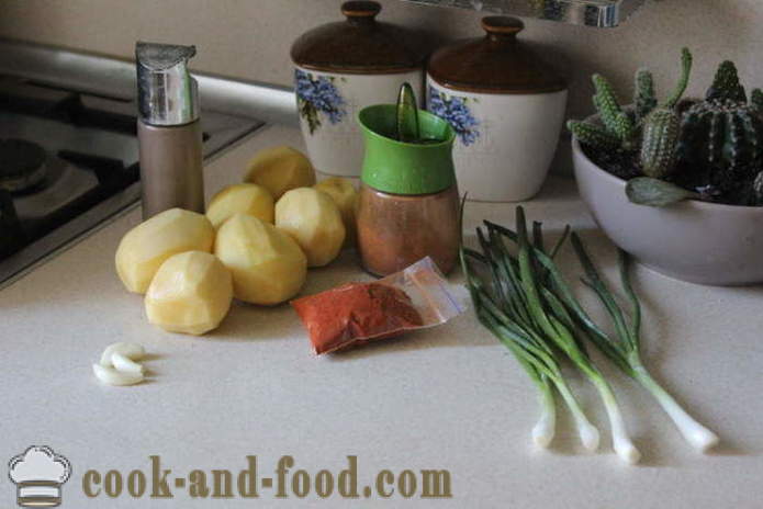Perunat paprika ja valkosipuli - miten valmistaa herkullisia perunat paprika, askel askeleelta resepti kuvat