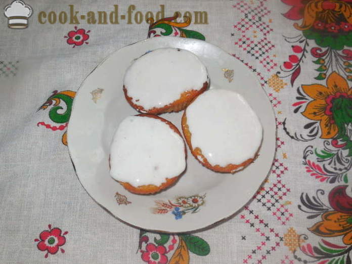 Yksinkertainen cupcake majoneesi ja kermaviili - miten leipoa kakun ilman voita, askel askeleelta resepti kuvat