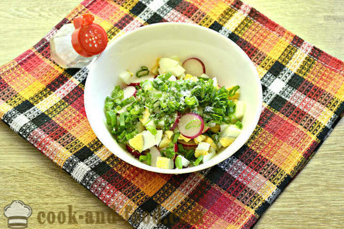 Salaatti retiisit ja raparperi - miten tehdä salaatti retiisi ja raparperi, askel askeleelta resepti kuvat