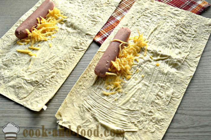 Makkarat pitaleipä juustoa ja majoneesia - miten makkara pitaleivän, askel askeleelta resepti kuvat