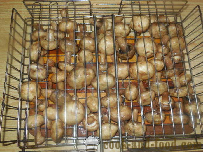 Sienet marinoituja soijakastike - miten paista sieniä grilli, askel askeleelta resepti kuvat