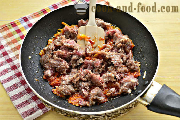 Delicious tattari puuro liha paistinpannulla - miten ruokaa tattari puuroa lihaa, askel askeleelta resepti kuvat