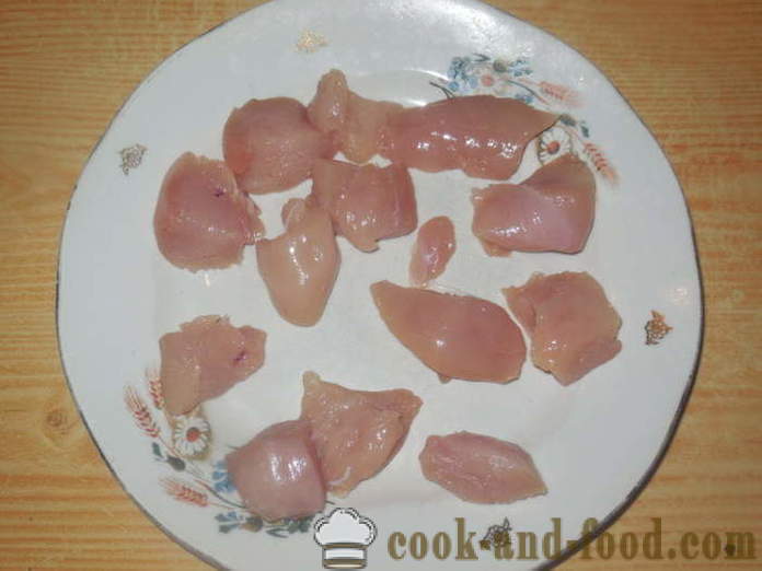 Kanaa lehtitaikina uunissa vartaissa - miten ruokaa kana vartaat, askel askeleelta resepti kuvat