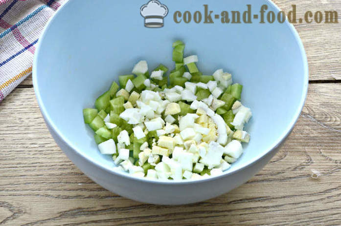 Salaatti purkitettu pavut ja keksejä - miten tehdä papu salaatti krutonkeja, askel askeleelta resepti kuvat