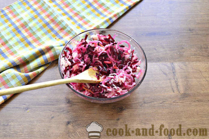 Meatless Sokerijuurikkaan salaatti hapankaali - miten ruokaa punajuurisalaattia hapankaali, askel askeleelta resepti kuvat