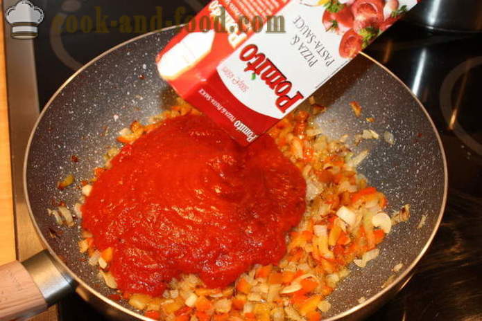 Italialainen ziti lautasen - kuten pasta paista uunissa juustoa, tomaattia ja kinkkua, askel askeleelta resepti kuvat