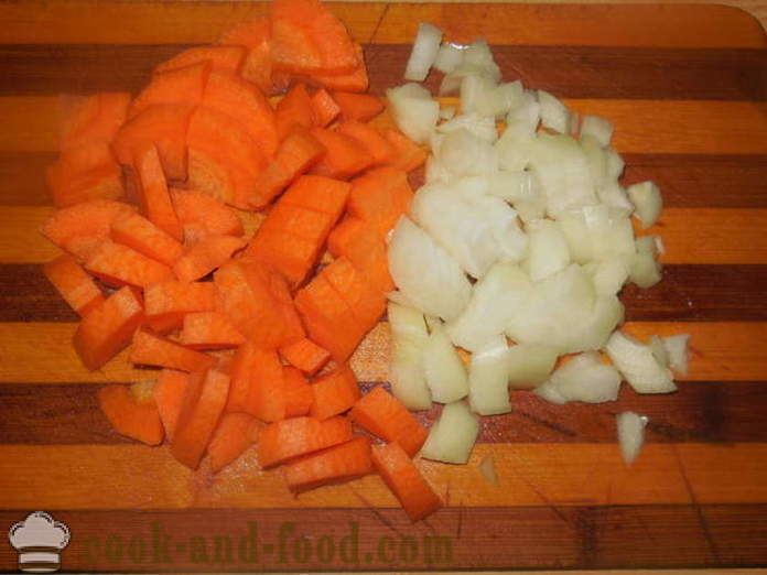 Solyanka makkaraa ja perunaa multivarka - miten ruokaa herkullinen makkara perunoiden, askel askeleelta resepti kuvat