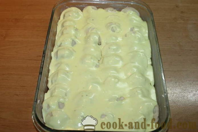 Paistettu ravioli uunissa - kuten nyytit paistetaan uunissa juustoa ja kastiketta, askel askeleelta resepti kuvat