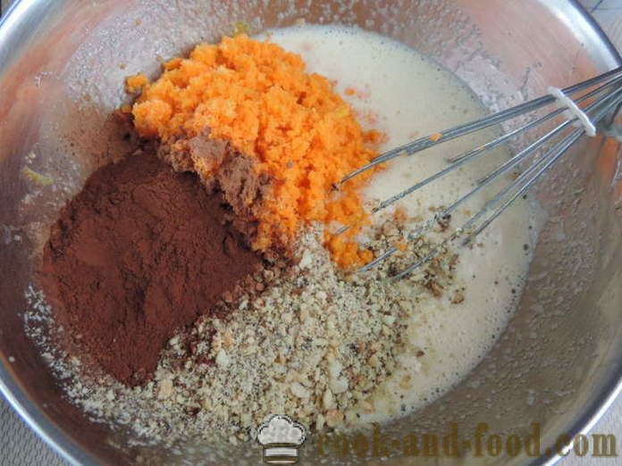 Helpoin suklaa porkkana kakku kasviöljy - miten ruokaa porkkanakakkua uunissa, jossa askel askeleelta resepti kuvat