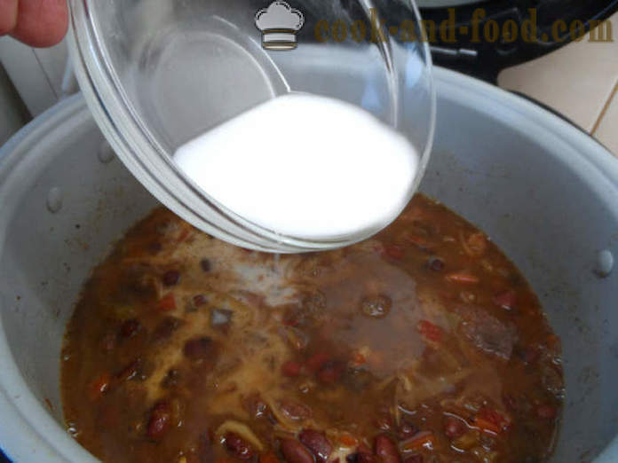 Paksu keitto Chili con carne - miten ruokaa klassinen chili con carne, askel askeleelta resepti kuvat
