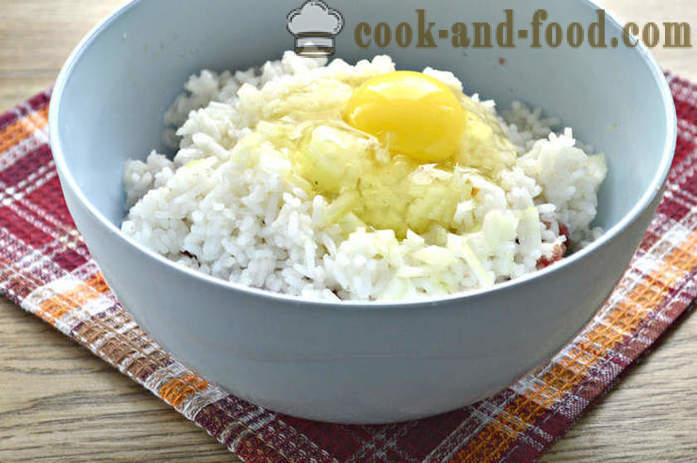 Lihapullia jauheliha riisiä pannulla - miten Cook lihapullia mistä jauheliha ja kastike, jossa askel askeleelta resepti kuvat