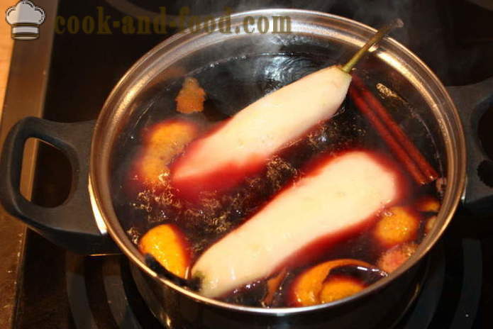 Päärynä lämmitettyä punainen kuiva viini - miten ruokaa glögiä kotona, askel askeleelta resepti kuvat