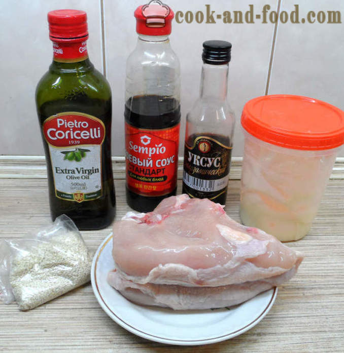 Herkullinen kanaa seesami ja soijakastiketta - sekä herkullista ruokaa kanan uunissa, jossa askel askeleelta resepti kuvat