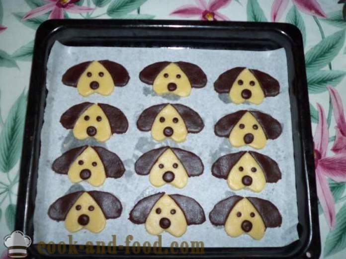 Joulun murokeksi evästeet muodossa koiran - miten leipoa keksejä muotoinen koira uudenvuodenaattona, askel askeleelta resepti kuvat