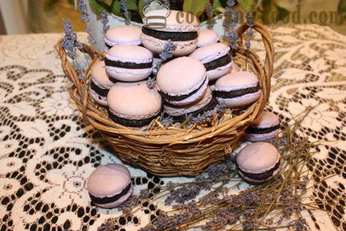 Evästeet makarons tyylikkäästi laventeli - miten makarons kotona, askel askeleelta resepti kuvat