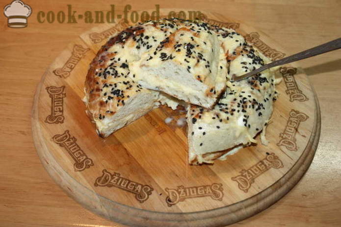 Uzbekki leipää juustoa uunissa - miten ruokaa kuuma voileipiä juustolla kotona, askel askeleelta resepti kuvat