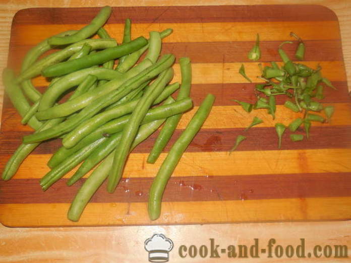 Vihreitä papuja pannulla - miten ruokaa herkullinen vihreät pavut, askel askeleelta resepti kuvat