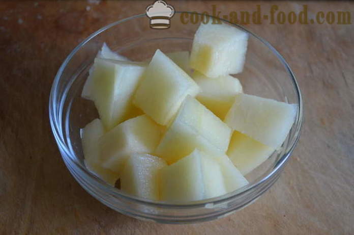 Jäätelö sorbetit meloni, persikka ja banaani - miten tehdä sorbetti kotona, askel askeleelta resepti kuvat