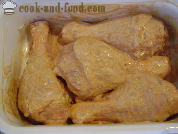 Paistettu kana koivet - miten ruokaa herkullinen kanan koivet uunissa, jossa askel askeleelta resepti kuvat