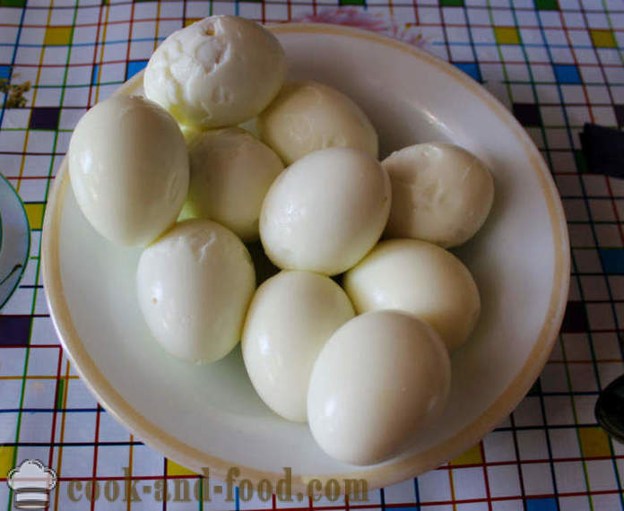 Täytetyt munankeltuainen ja sardiini-kuin tehdä täytettyjä munia säilykkeet, askel askeleelta resepti kuvat