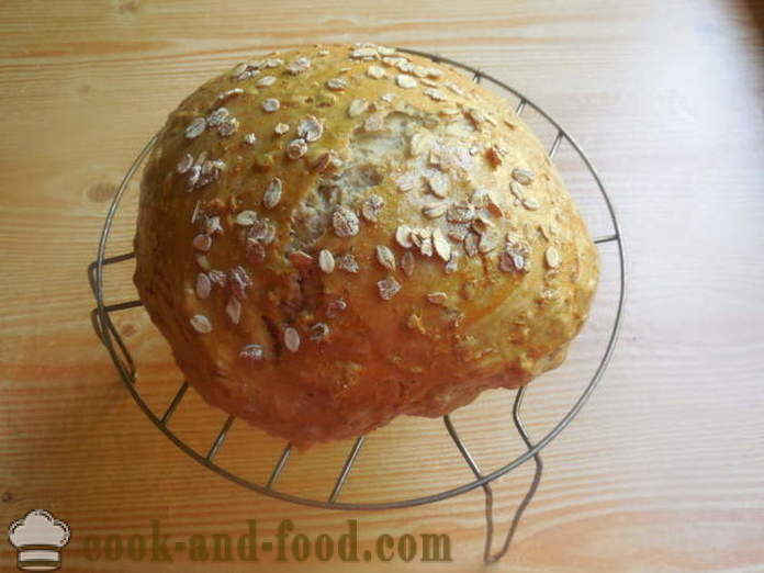 Kotitekoinen leipää kaurahiutaleita vedessä - miten leipoa kauraleivän uunissa, jossa askel askeleelta resepti kuvat