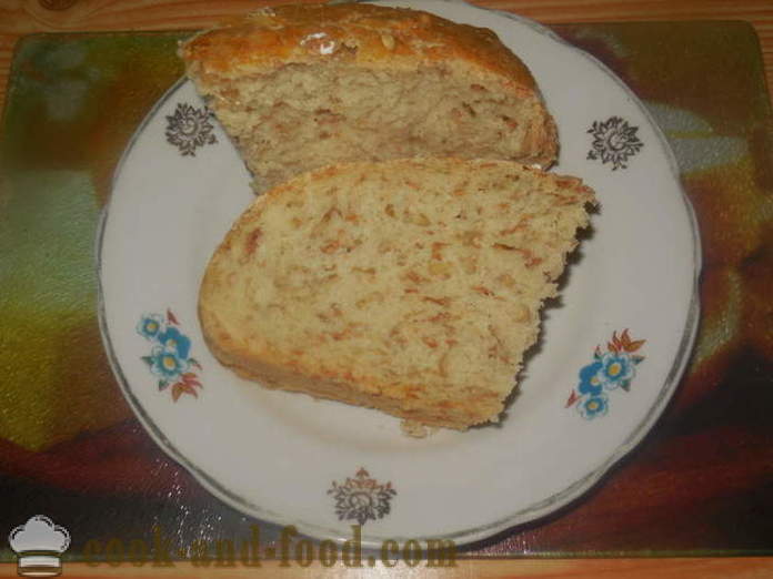 Kotitekoinen leipää kaurahiutaleita vedessä - miten leipoa kauraleivän uunissa, jossa askel askeleelta resepti kuvat