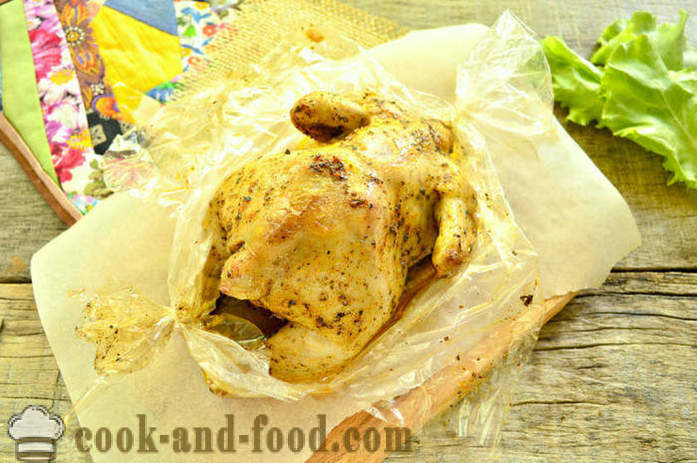 Paistettua kanaa holkin kokonaan - Kuinka leipoa kana uunissa, jossa askel askeleelta resepti kuvat