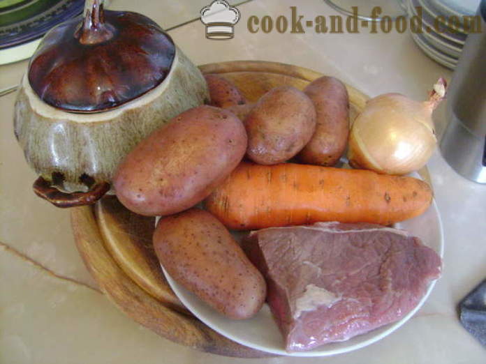 Patapaistia lihaa ja perunoita uunissa - miten ruokaa perunat potin lihan, askel askeleelta resepti kuvat
