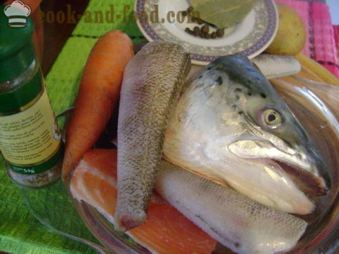 Korva pään kalan ja muiden eri kalaa - miten ruokaa keitto kalanpäistä, askel askeleelta resepti kuvat