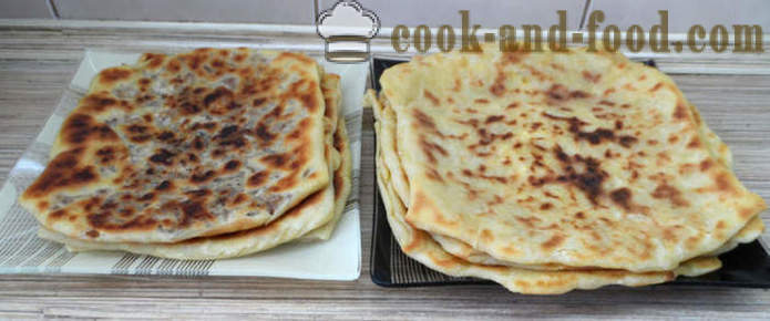 Gözleme Turkin leipää lihaa tai juustoa, vihreät ja perunat - miten ruokaa Turkin sämpylöitä, askel askeleelta resepti kuvat