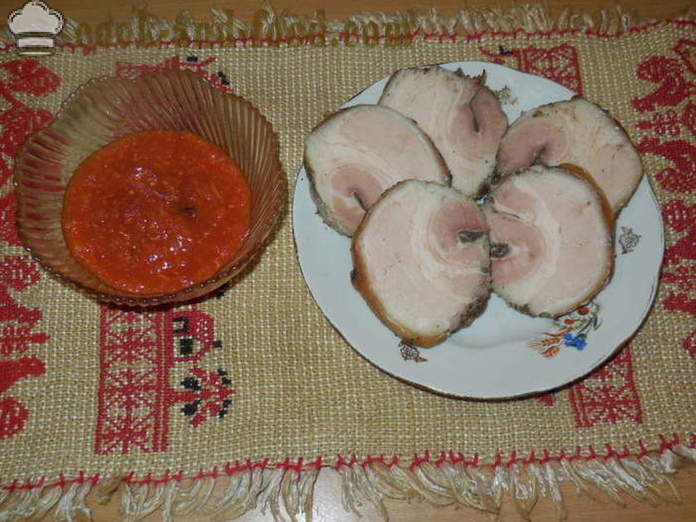 Keitetty sianliha podcherevka rullalle hihassaan - miten ruokaa herkullinen leivän sianlihaa vatsakalvon askel askeleelta resepti kuvat