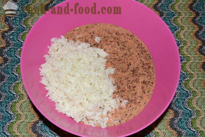 Herkullinen vuoka maksan riisiä - miten ruokaa maksalaatikkoa uunissa, jossa askel askeleelta resepti kuvat