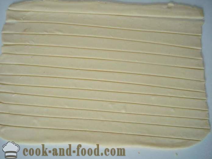 Kotitekoinen juusto lehtitaikina tarttuu olut - miten ruokaa juustotikut kotona, askel askeleelta resepti kuvat