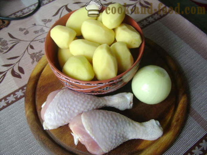 Kanaa koivet perunoita uunissa - miten ruokaa herkullinen kanan koipi perunoiden, askel askeleelta resepti kuvat