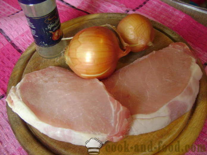 Porsaanleike sipulia - miten ruokaa porsaanleike, jossa askel askeleelta resepti kuvat